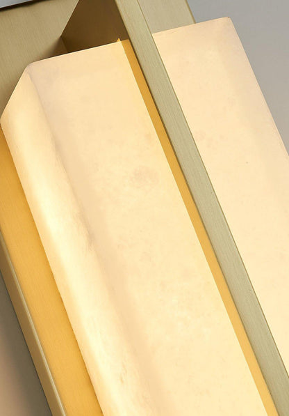 Royelux Modern Alabaster Brass Wall Sconce - Elegant Rectangular LED Lighting for Home-Royale Basic