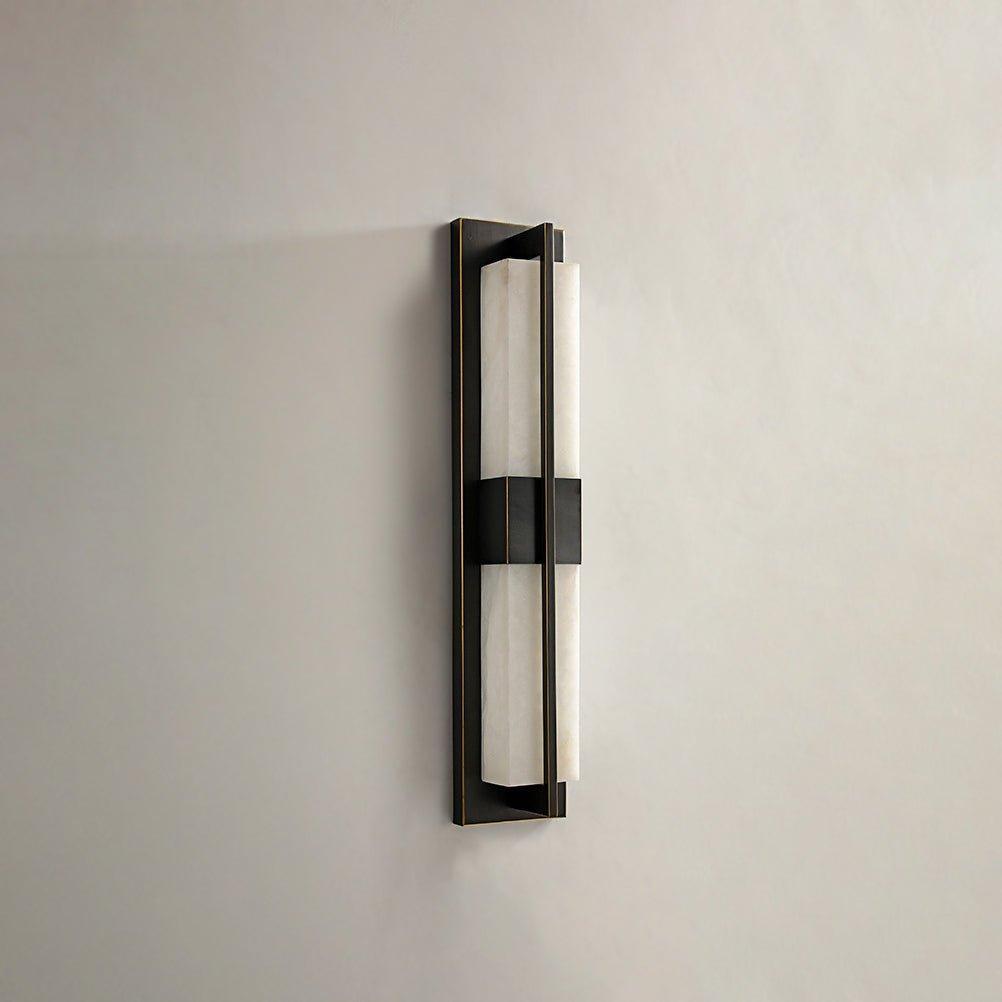 Royelux Modern Alabaster Brass Wall Sconce - Elegant Rectangular LED Lighting for Home-Royale Basic