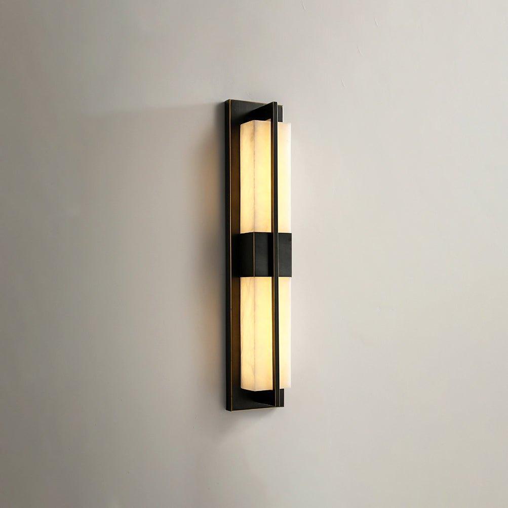 Royelux Modern Alabaster Brass Wall Sconce - Elegant Rectangular LED Lighting for Home-Royale Basic