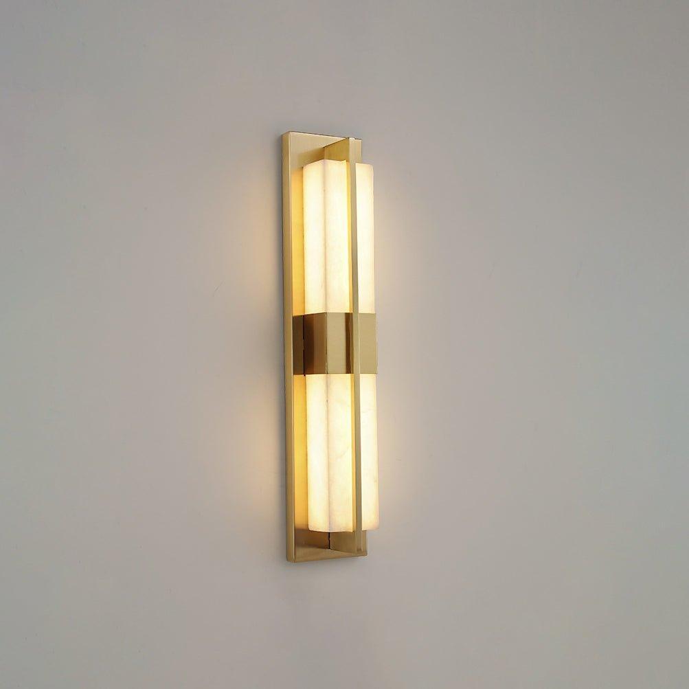 Royelux Modern Alabaster Brass Wall Sconce - Elegant Rectangular LED Lighting for Home-Royale Basic