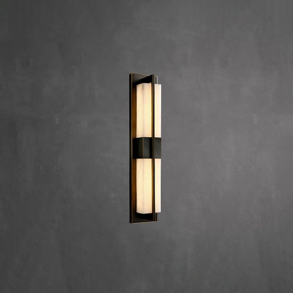 Royelux Modern Alabaster Brass Wall Sconce - Elegant Rectangular LED Lighting for Home-Royale Basic