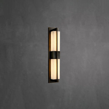 Royelux Modern Alabaster Brass Wall Sconce - Elegant Rectangular LED Lighting for Home-Royale Basic