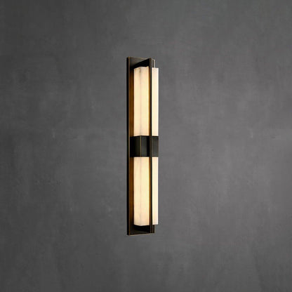 Royelux Modern Alabaster Brass Wall Sconce - Elegant Rectangular LED Lighting for Home-Royale Basic