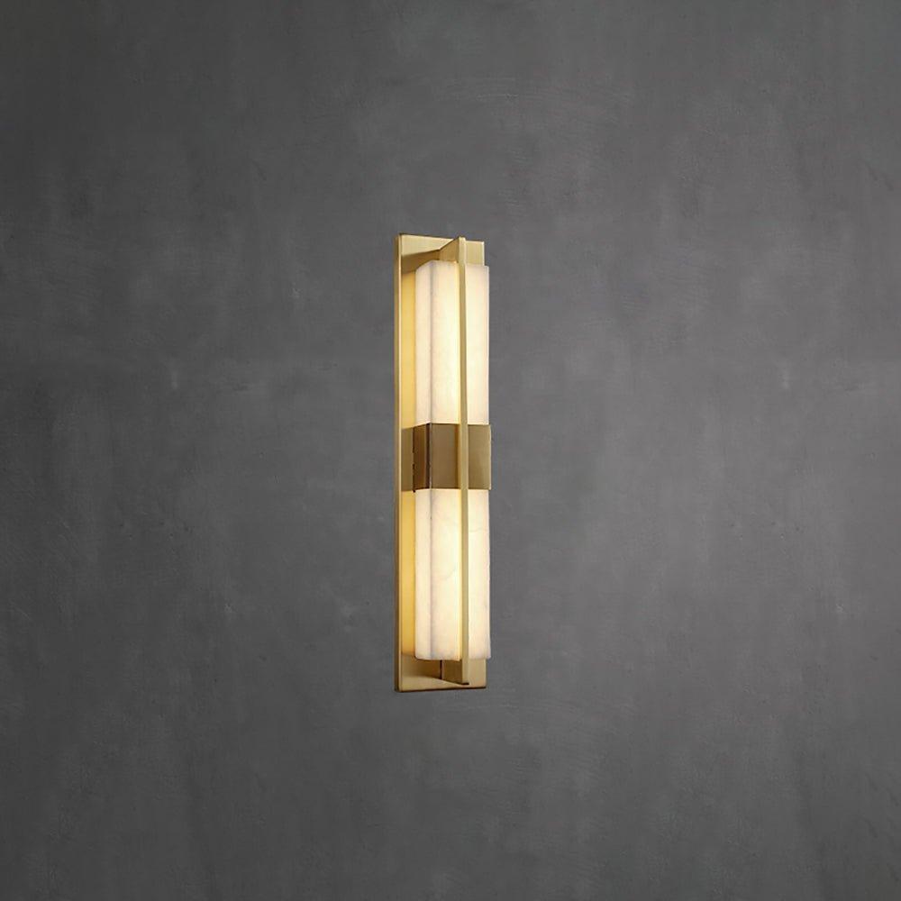 Royelux Modern Alabaster Brass Wall Sconce - Elegant Rectangular LED Lighting for Home-Royale Basic