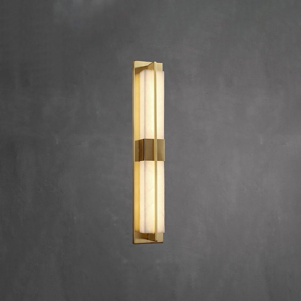 Royelux Modern Alabaster Brass Wall Sconce - Elegant Rectangular LED Lighting for Home-Royale Basic