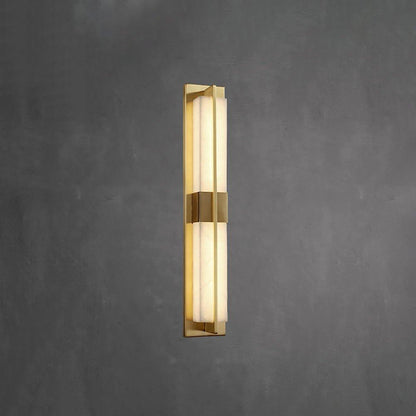 Royelux Modern Alabaster Brass Wall Sconce - Elegant Rectangular LED Lighting for Home-Royale Basic