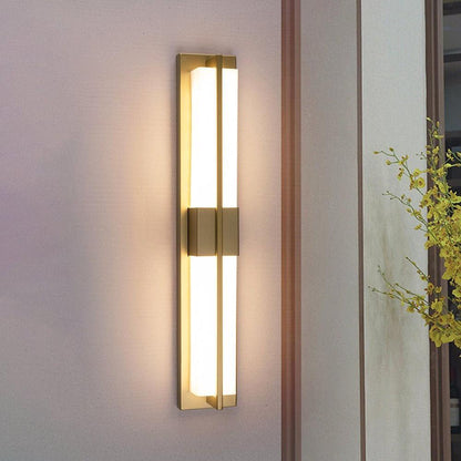 Royelux Modern Alabaster Brass Wall Sconce - Elegant Rectangular LED Lighting for Home-Royale Basic