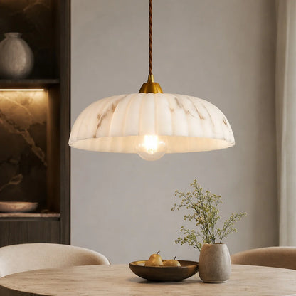 Royelux Modern Alabaster Pendant Light Antique Gold Hanging Lamp - Royale Basic