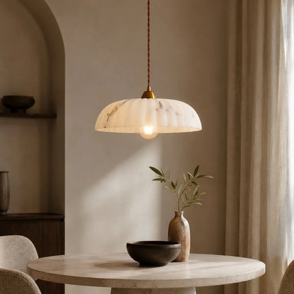 Royelux Modern Alabaster Pendant Light Antique Gold Hanging Lamp - Royale Basic