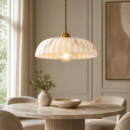 Royelux Modern Alabaster Pendant Light Antique Gold Hanging Lamp - Royale Basic