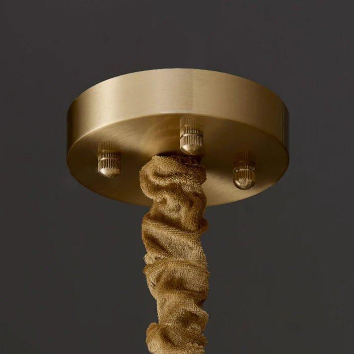 Royelux Modern Brass Alabaster Chandelier | Luxury LED Ring Pendant Light-Royale Basic
