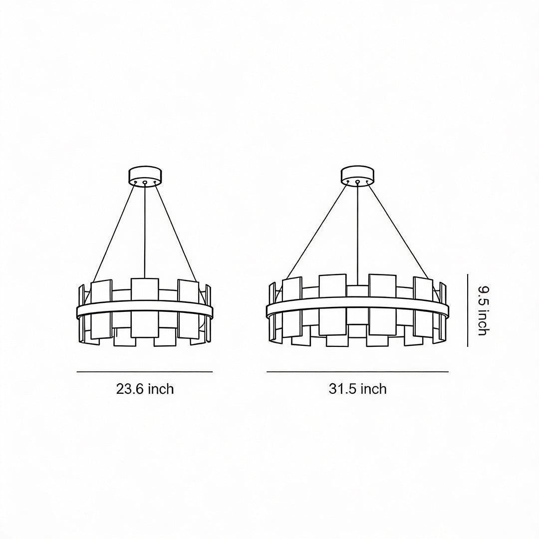 Royelux Modern Brass Chandelier with Natural Alabaster Shade - Modern Luxury Light-Royale Basic