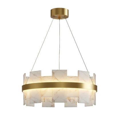 Royelux Modern Brass Chandelier with Natural Alabaster Shade - Modern Luxury Light-Royale Basic