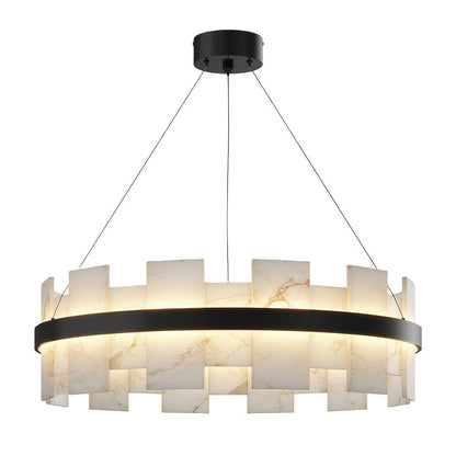 Royelux Modern Brass Chandelier with Natural Alabaster Shade - Modern Luxury Light-Royale Basic