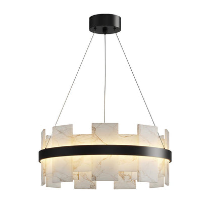 Royelux Modern Brass Chandelier with Natural Alabaster Shade - Modern Luxury Light-Royale Basic