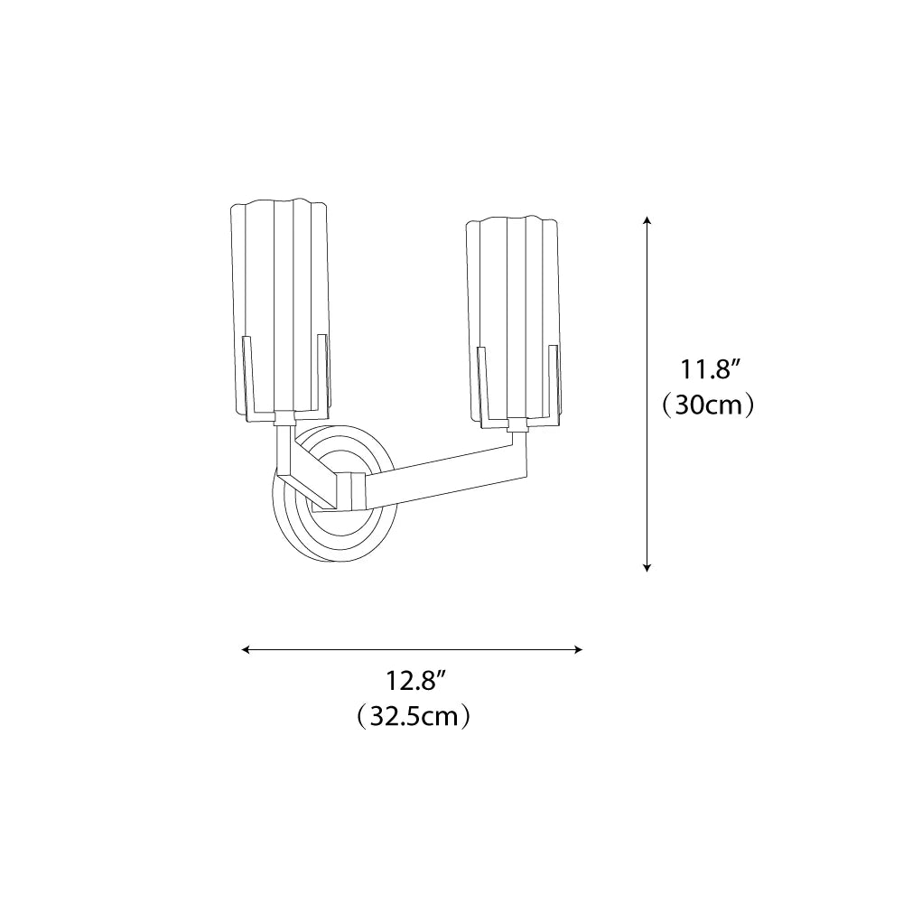 Royelux Modern Brass Wall Sconce Glass Cylinder Bedside Light Fixture - Royale Basic
