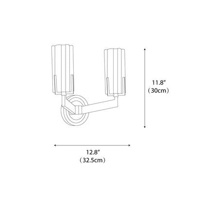 Royelux Modern Brass Wall Sconce Glass Cylinder Bedside Light Fixture - Royale Basic