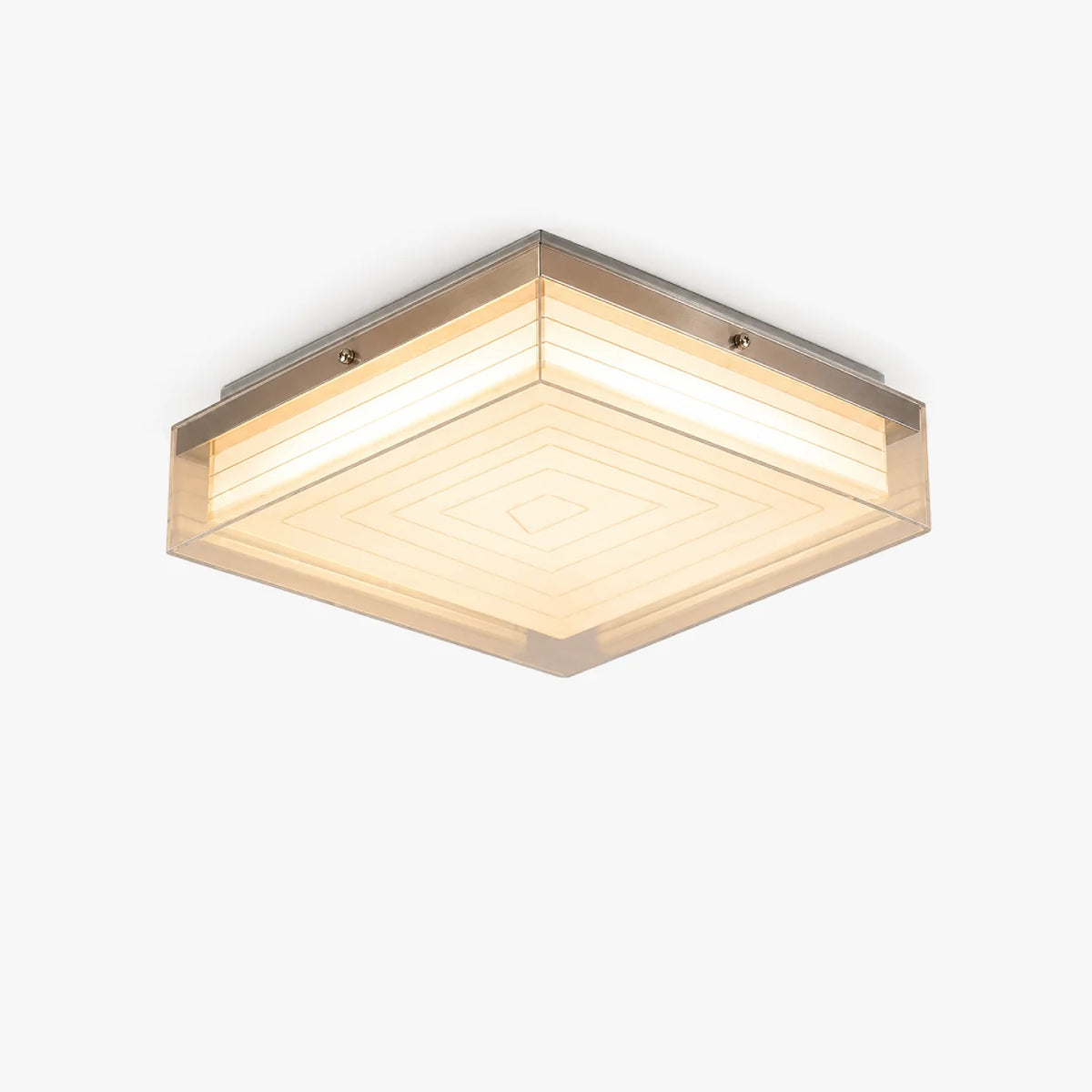 Royelux Modern Glass Cube Flush Mount Ceiling Light Fixture - Royale Basic