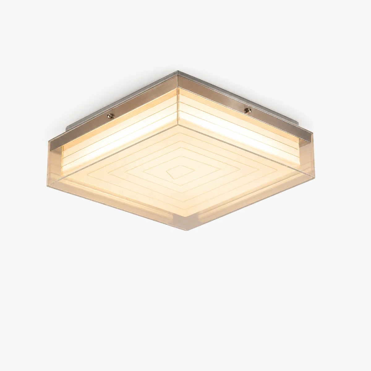 Royelux Modern Glass Cube Flush Mount Ceiling Light Fixture - Royale Basic