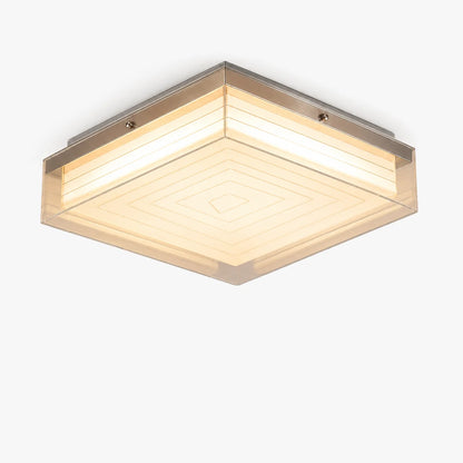 Royelux Modern Glass Cube Flush Mount Ceiling Light Fixture - Royale Basic