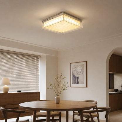 Royelux Modern Glass Cube Flush Mount Ceiling Light Fixture - Royale Basic