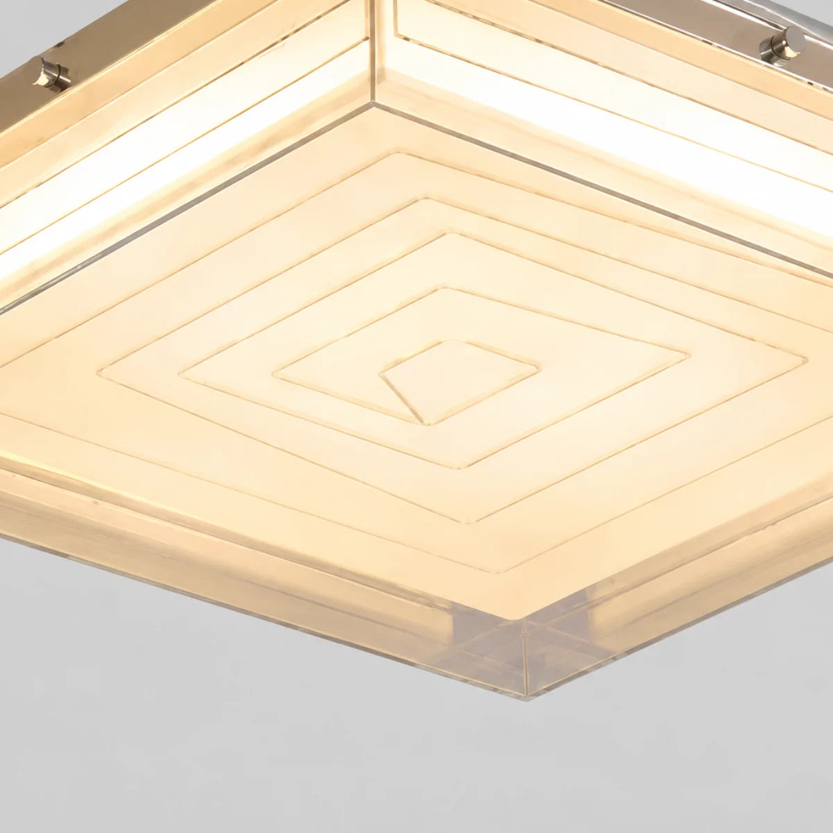 Royelux Modern Glass Cube Flush Mount Ceiling Light Fixture - Royale Basic