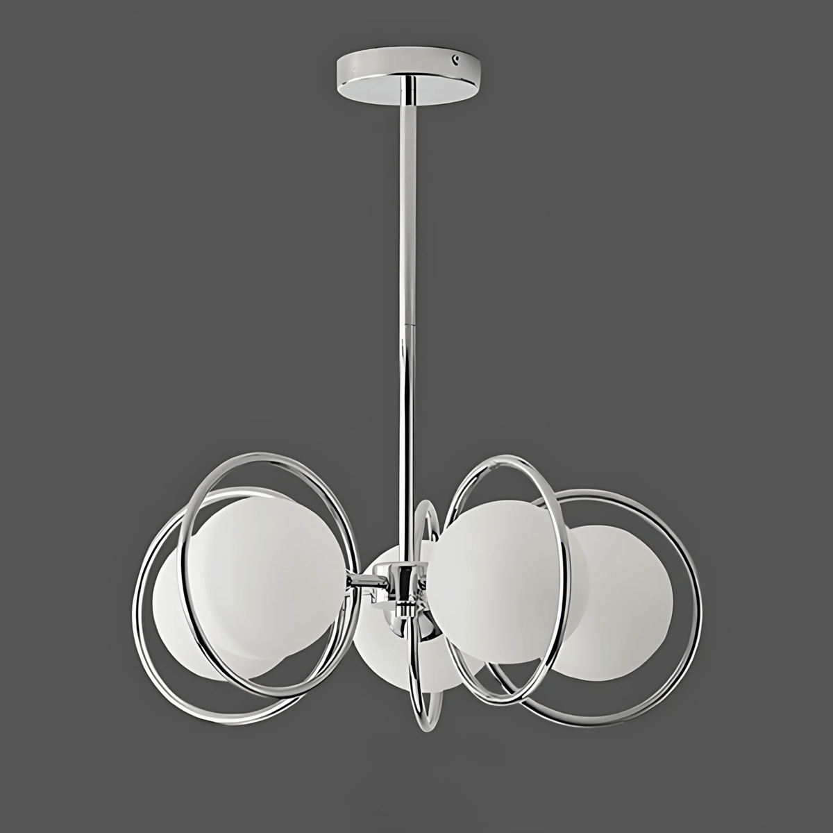 Royelux Modern Glass Globe Chandelier 3 Head Ceiling Light Fixture - Royale Basic