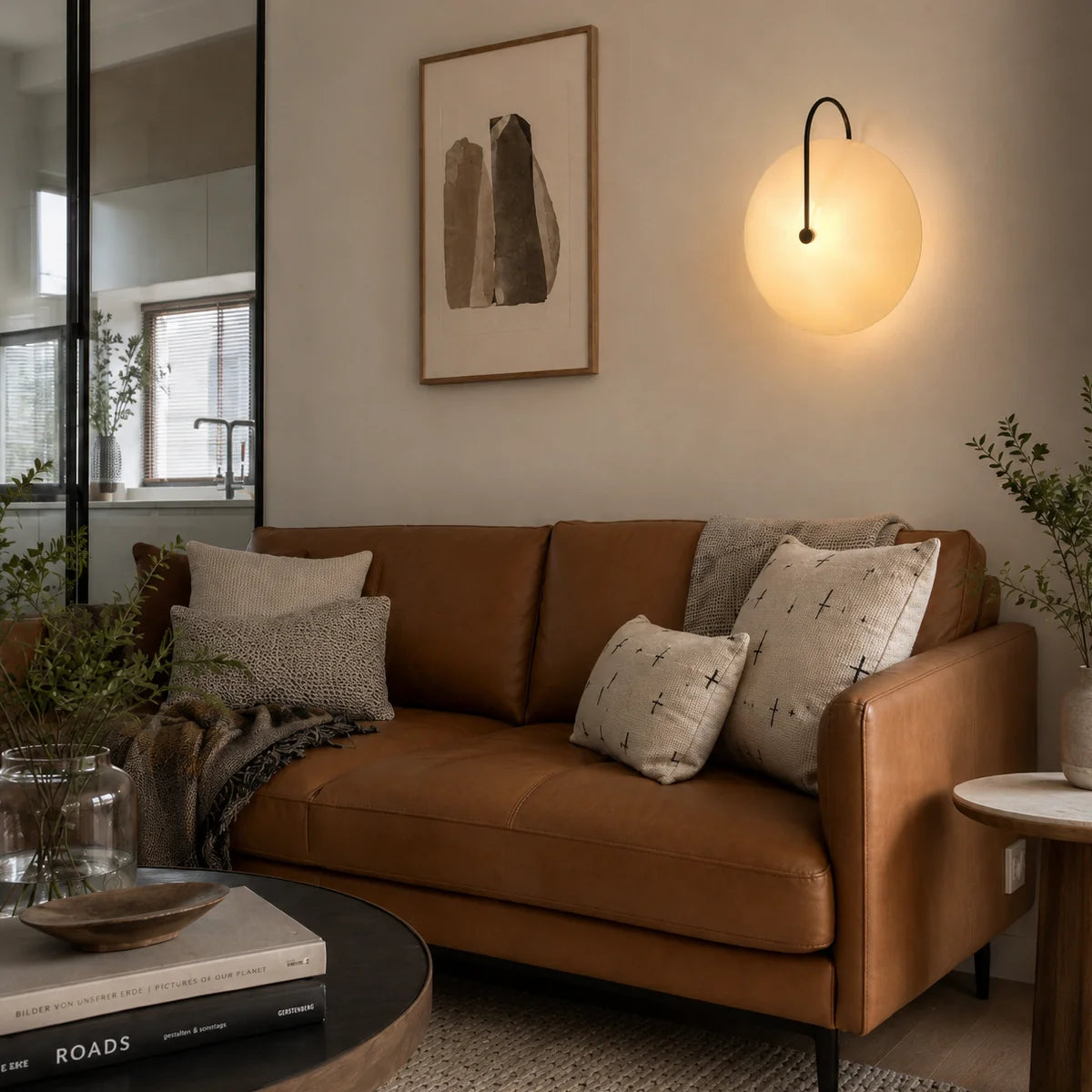 Royelux Modern Glass Wall Lamp Round Indoor Sconce Lighting - Royale Basic