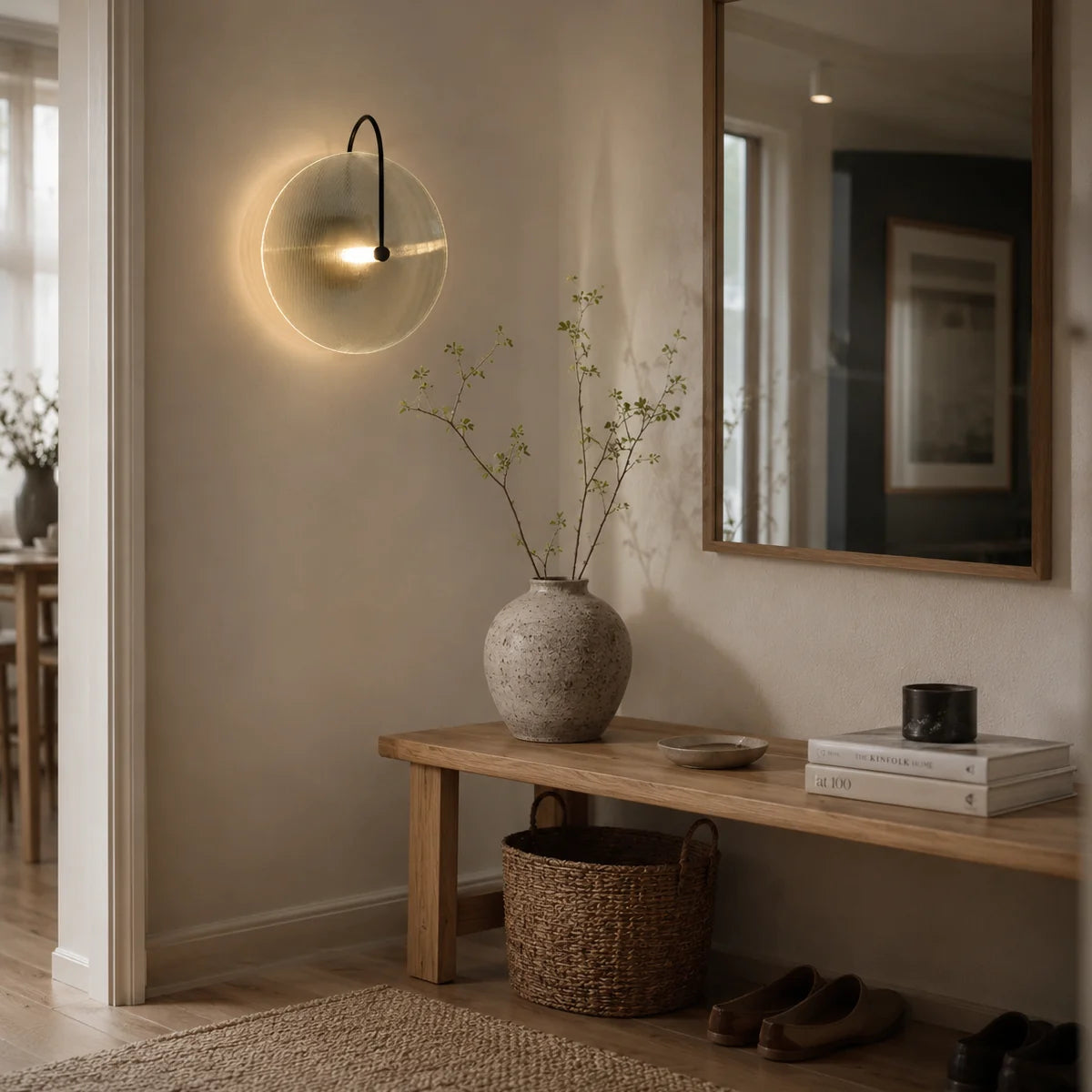 Royelux Modern Glass Wall Lamp Round Indoor Sconce Lighting - Royale Basic
