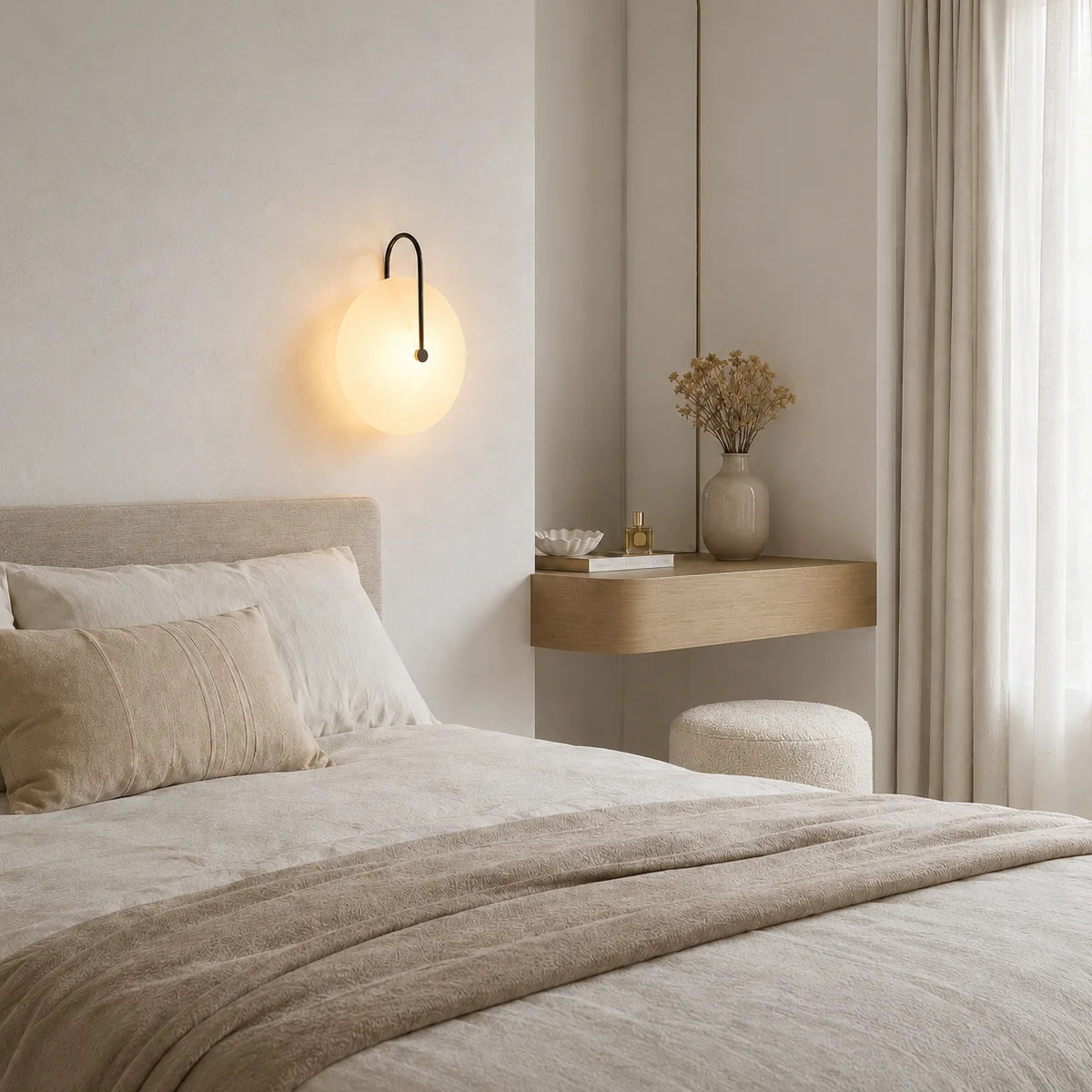 Royelux Modern Glass Wall Lamp Round Indoor Sconce Lighting - Royale Basic