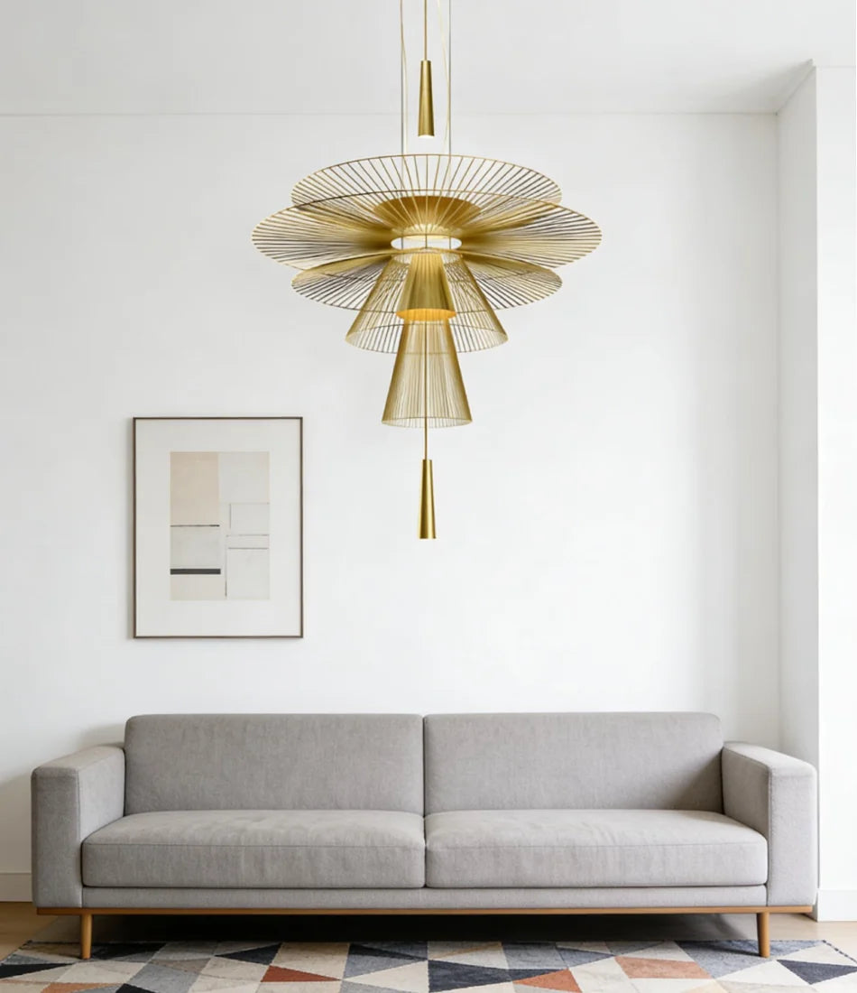 Royelux Modern Iron Wireframe Chandelier Pendant Light GU10 Spotlight - Royale Basic