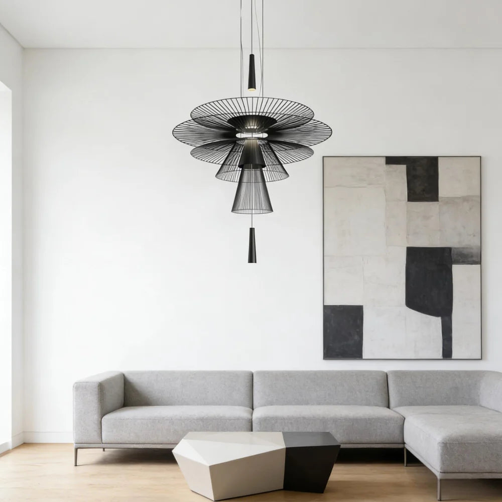 Royelux Modern Iron Wireframe Chandelier Pendant Light GU10 Spotlight - Royale Basic