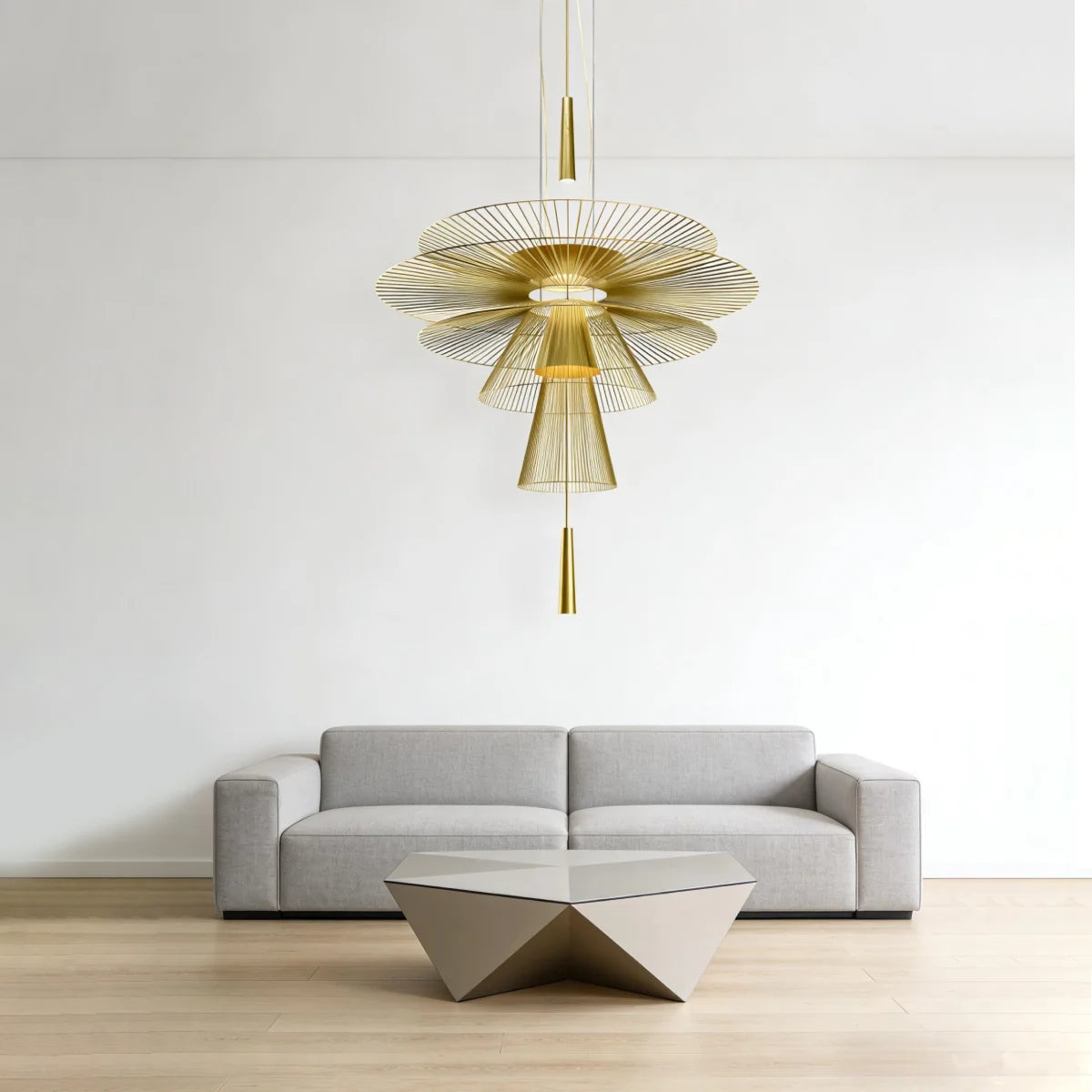 Royelux Modern Iron Wireframe Chandelier Pendant Light GU10 Spotlight - Royale Basic