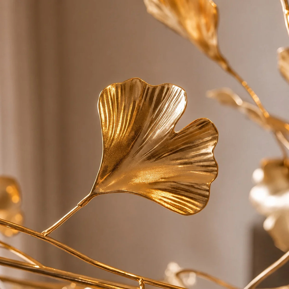Royelux Modern LED Acrylic Ginkgo Leaf Linear Chandelier Hanging Light Fixture - Royale Basic