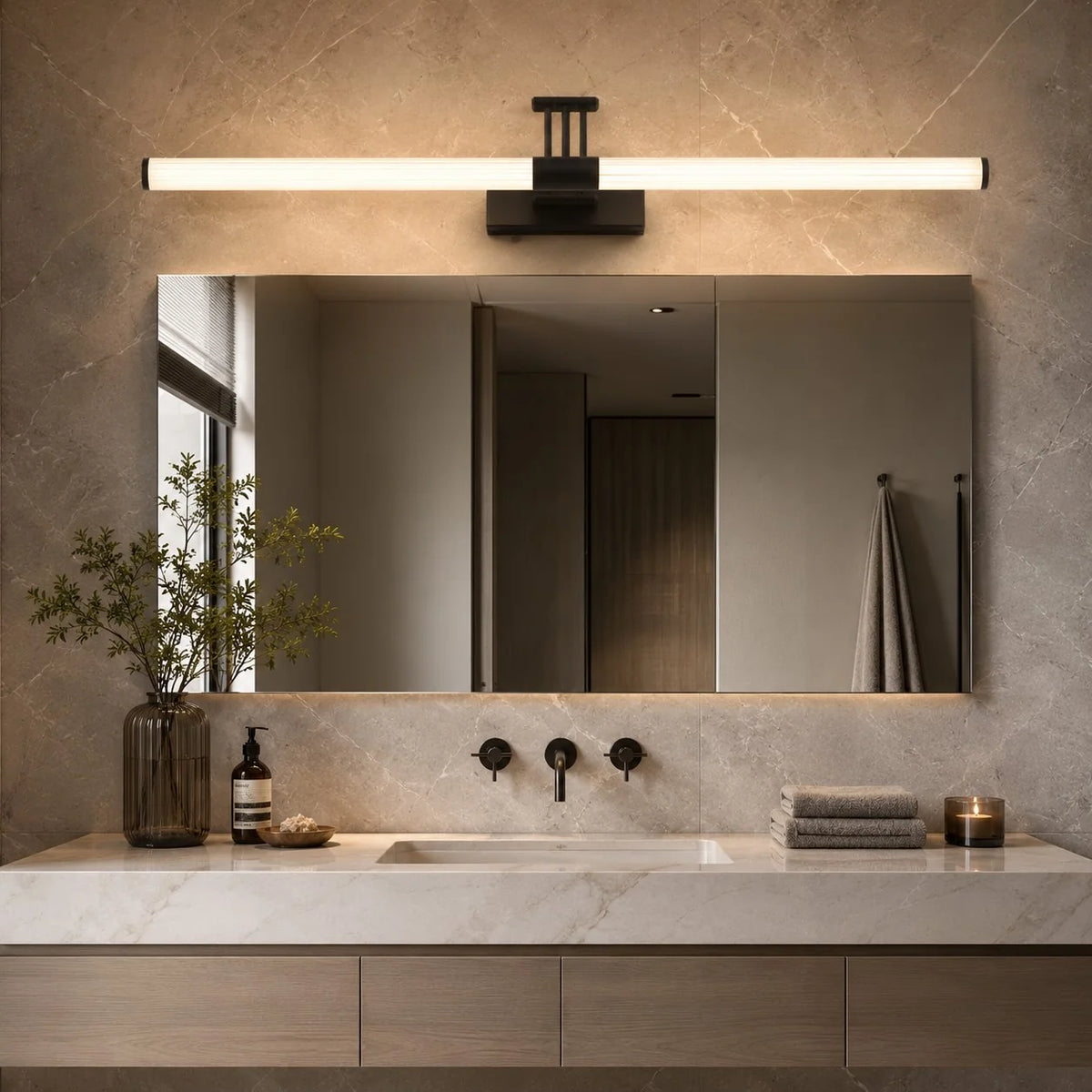 Royelux Modern LED Bathroom Vanity Light Adjustable Wall Mounted Mirror Fixture - Royale Basic