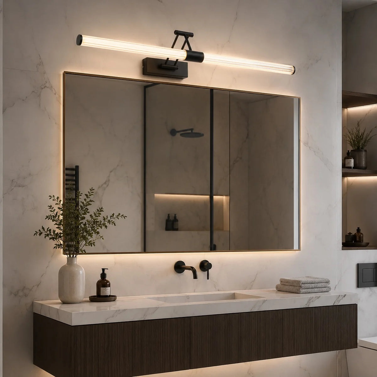 Royelux Modern LED Bathroom Vanity Light Adjustable Wall Mounted Mirror Fixture - Royale Basic