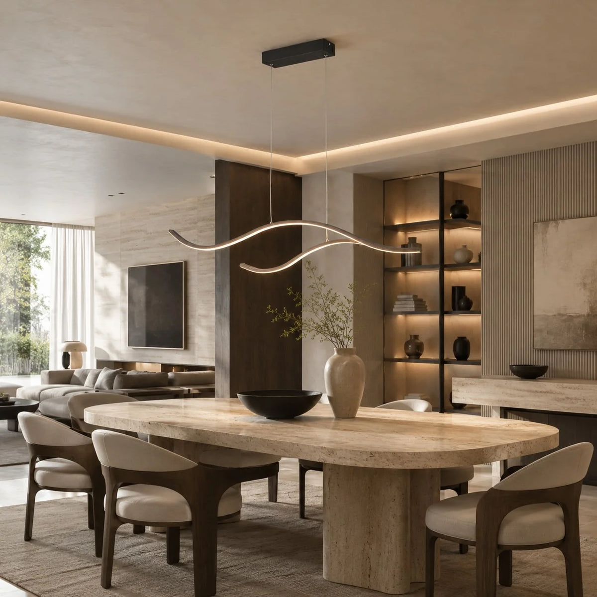 Royelux Modern LED Dimmable Pendant Light Adjustable Hanging Fixture - Royale Basic