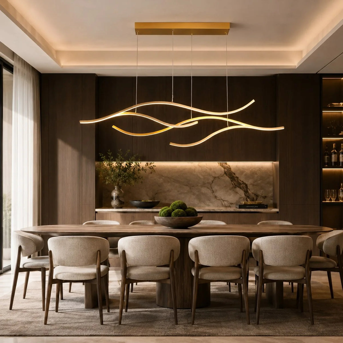 Royelux Modern LED Dimmable Pendant Light Adjustable Hanging Fixture - Royale Basic