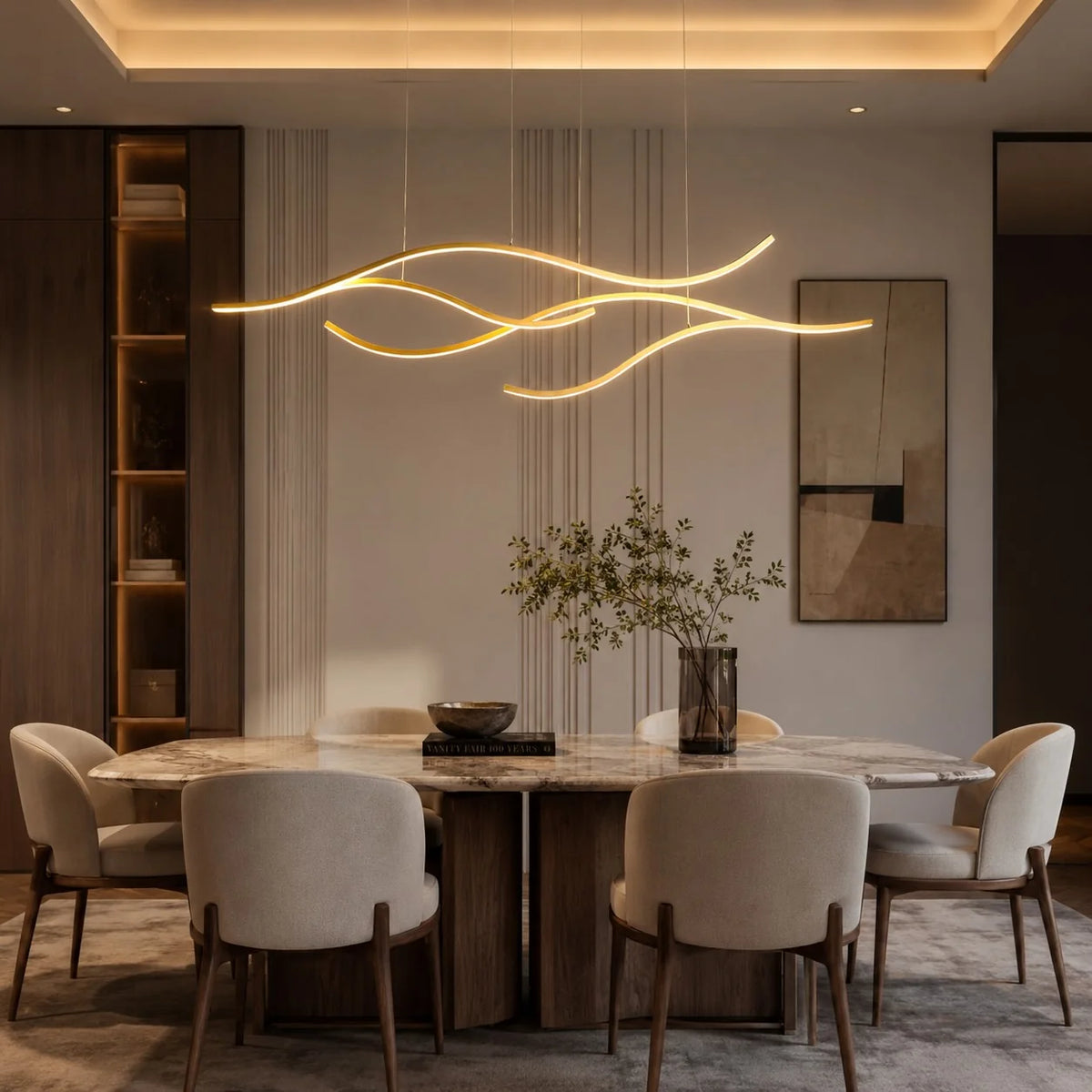 Royelux Modern LED Dimmable Pendant Light Adjustable Hanging Fixture - Royale Basic
