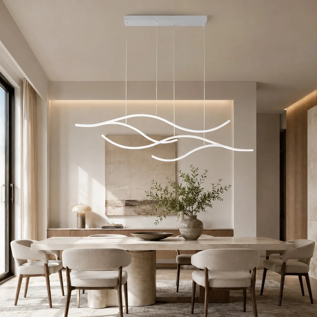 Royelux Modern LED Dimmable Pendant Light Adjustable Hanging Fixture - Royale Basic