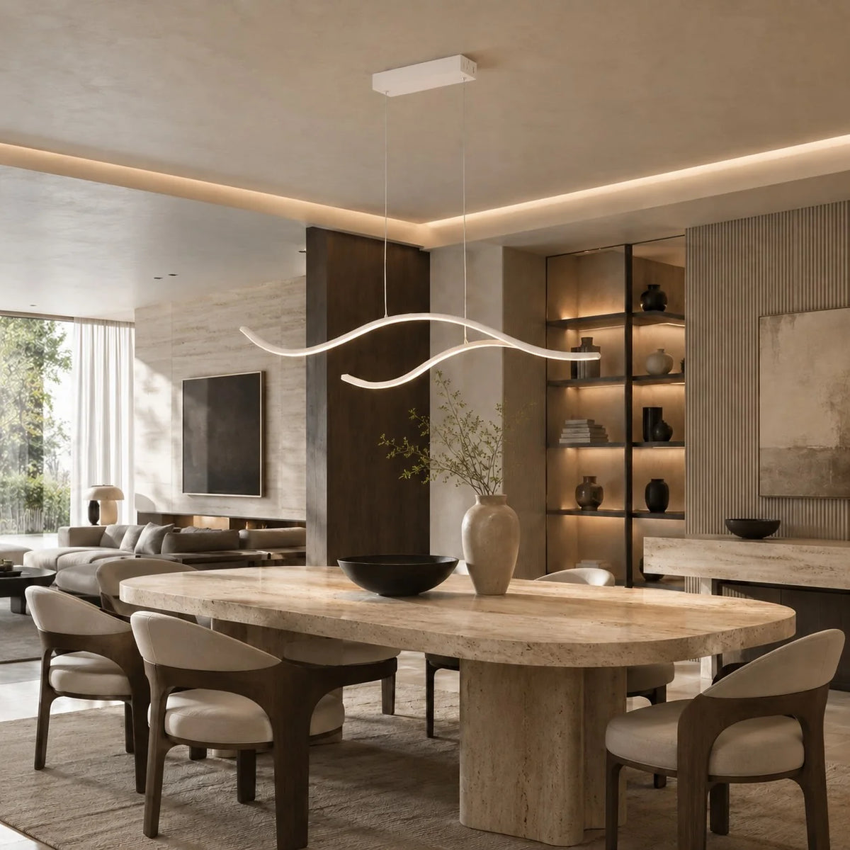 Royelux Modern LED Dimmable Pendant Light Adjustable Hanging Fixture - Royale Basic