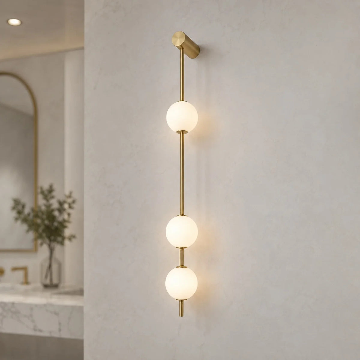 Royelux Modern LED Glass Globe Wall Sconce Three Light Fixture - Royale Basic