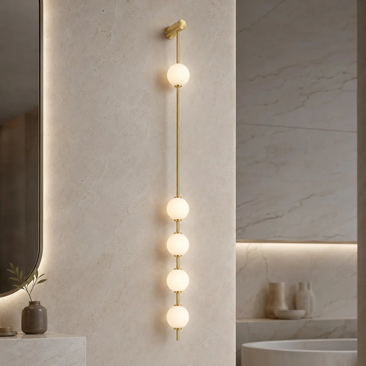 Royelux Modern LED Glass Globe Wall Sconce Three Light Fixture - Royale Basic