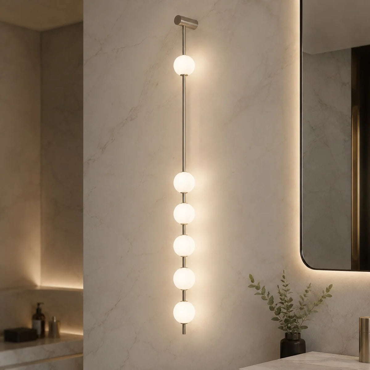 Royelux Modern LED Glass Globe Wall Sconce Three Light Fixture - Royale Basic