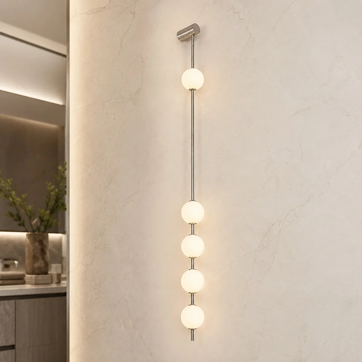 Royelux Modern LED Glass Globe Wall Sconce Three Light Fixture - Royale Basic