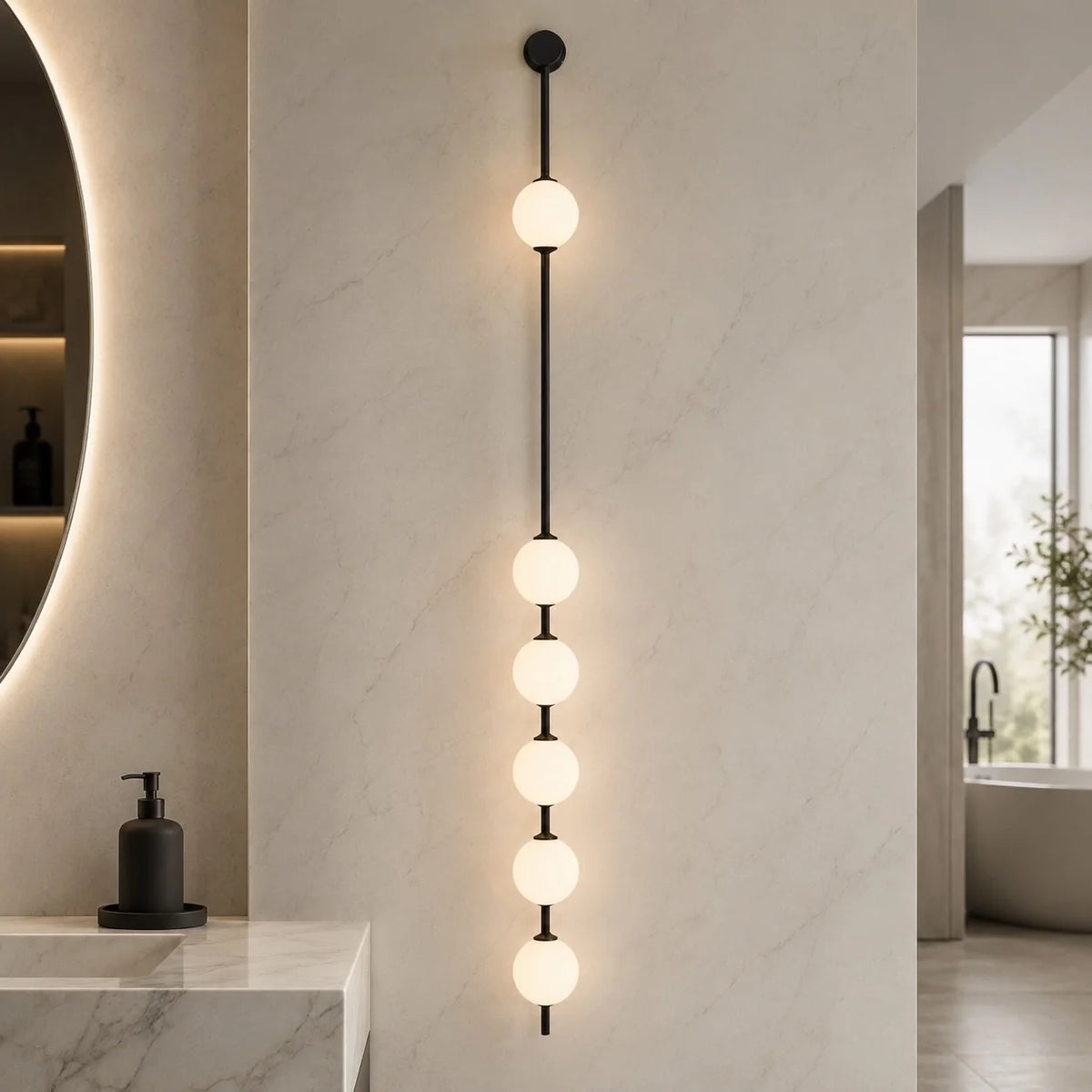 Royelux Modern LED Glass Globe Wall Sconce Three Light Fixture - Royale Basic
