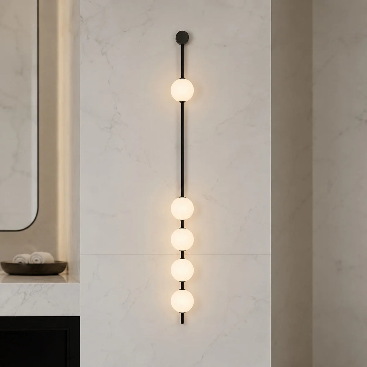 Royelux Modern LED Glass Globe Wall Sconce Three Light Fixture - Royale Basic