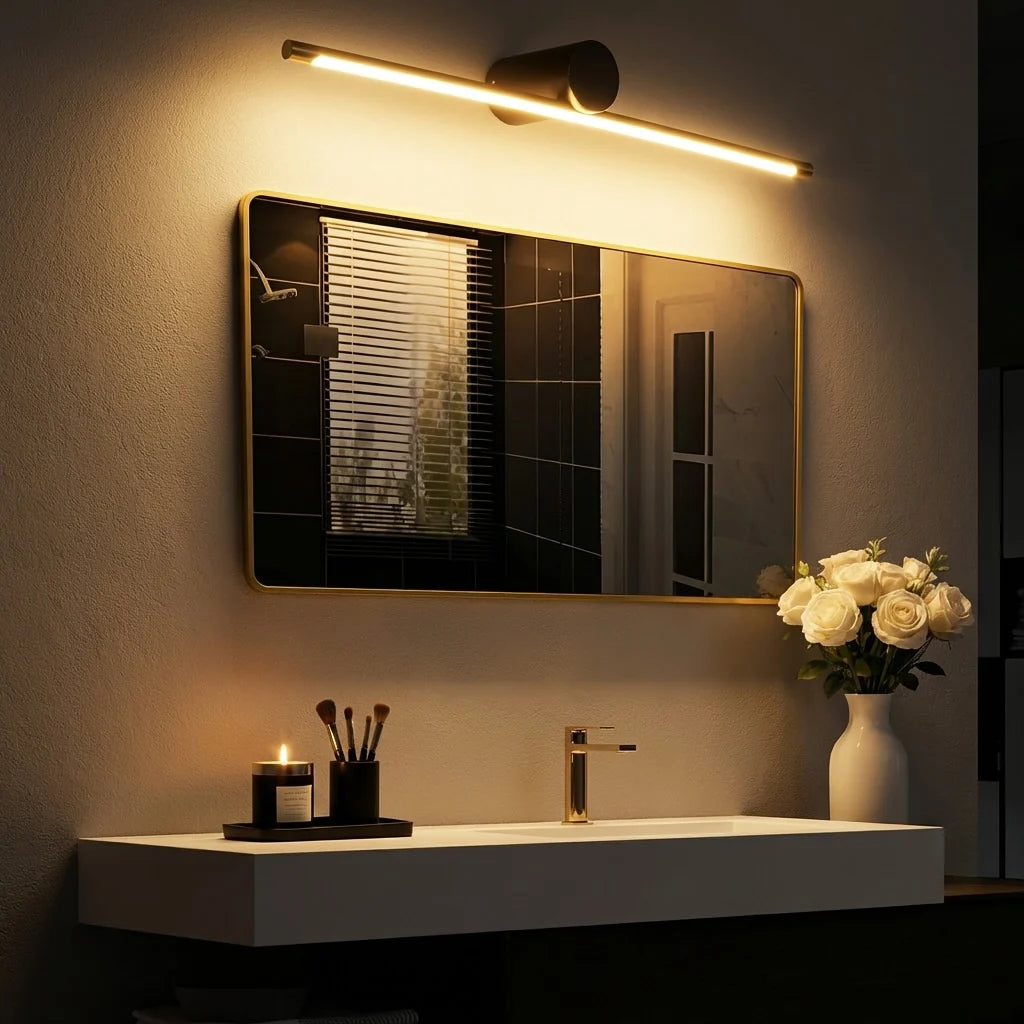 Royelux Modern Linear Dimmable LED Bathroom Vanity Light Bar Copper Wall Mounted Fixture - Royale Basic