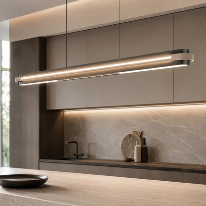 Royelux Modern Linear LED Pendant Light Adjustable Island Lighting For Dining Room - Royale Basic