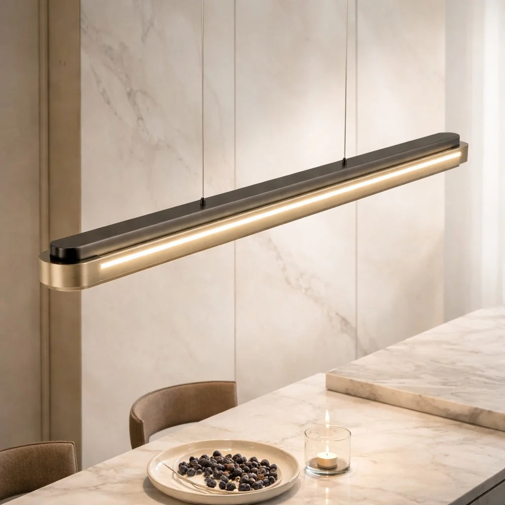 Royelux Modern Linear LED Pendant Light Adjustable Island Lighting For Dining Room - Royale Basic